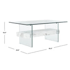 Table basse moderne en verre - 43,3 x 23,6 x 16,5