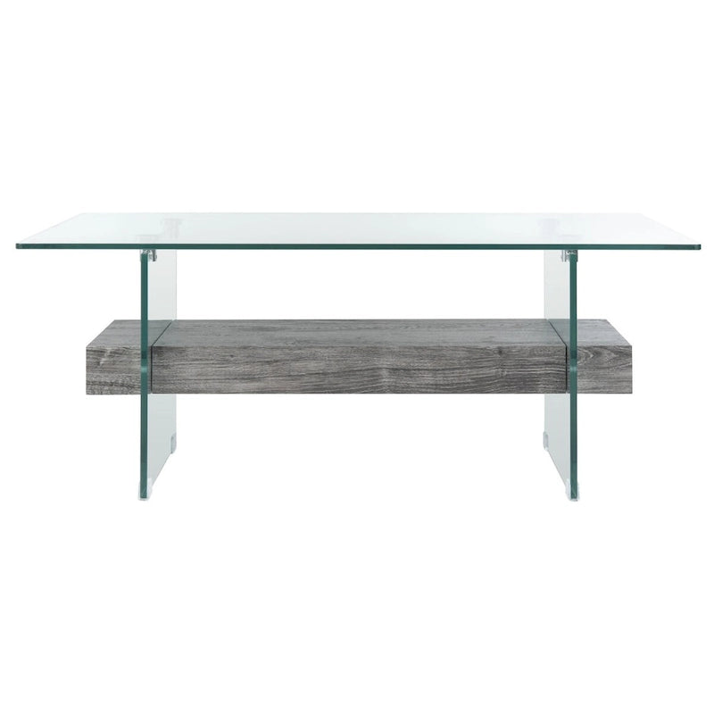 Table basse moderne en verre - 43,3 x 23,6 x 16,5