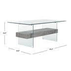 Table basse moderne en verre - 43,3 x 23,6 x 16,5