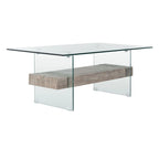 Table basse moderne en verre - 43,3 x 23,6 x 16,5