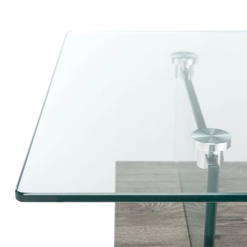 Table basse moderne en verre - 43,3 x 23,6 x 16,5