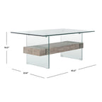 Table basse moderne en verre - 43,3 x 23,6 x 16,5
