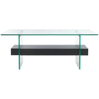 Table basse moderne en verre - 43,3 x 23,6 x 16,5