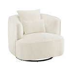 Fauteuil d'appoint pivotant en tissu mélangé, fauteuil de salon moderne en forme de tonneau - 32,7 L x 32,7 P x 26,8 H