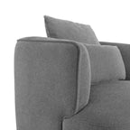 Fauteuil d'appoint pivotant en tissu mélangé, fauteuil de salon moderne en forme de tonneau - 32,7 L x 32,7 P x 26,8 H
