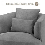 Fauteuil d'appoint pivotant en tissu mélangé, fauteuil de salon moderne en forme de tonneau - 32,7 L x 32,7 P x 26,8 H