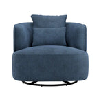 Fauteuil d'appoint pivotant en tissu mélangé, fauteuil de salon moderne en forme de tonneau - 32,7 L x 32,7 P x 26,8 H