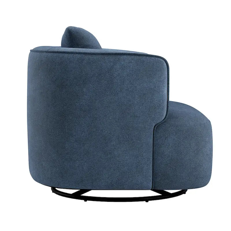 Fauteuil d'appoint pivotant en tissu mélangé, fauteuil de salon moderne en forme de tonneau - 32,7 L x 32,7 P x 26,8 H