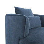 Fauteuil d'appoint pivotant en tissu mélangé, fauteuil de salon moderne en forme de tonneau - 32,7 L x 32,7 P x 26,8 H