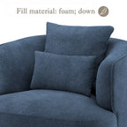 Fauteuil d'appoint pivotant en tissu mélangé, fauteuil de salon moderne en forme de tonneau - 32,7 L x 32,7 P x 26,8 H