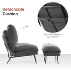 Fauteuil d'appoint Leathaire avec pouf