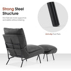 Fauteuil d'appoint Leathaire avec pouf