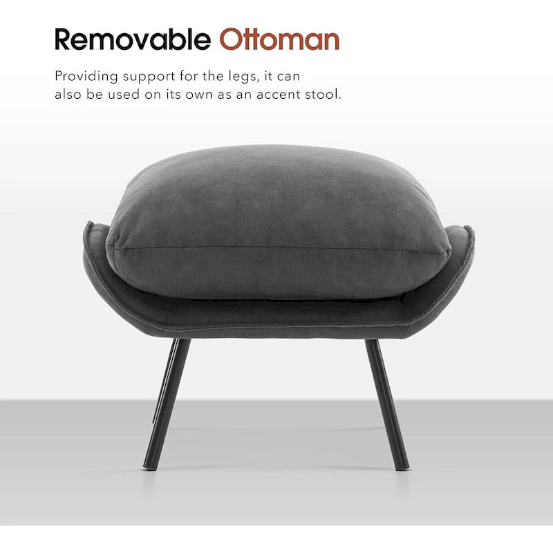 Fauteuil d'appoint Leathaire avec pouf