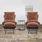 Fauteuil d'appoint Leathaire avec pouf