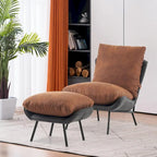 Fauteuil d'appoint Leathaire avec pouf