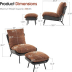 Fauteuil d'appoint Leathaire avec pouf