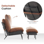 Fauteuil d'appoint Leathaire avec pouf