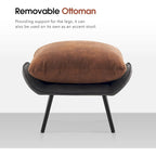 Fauteuil d'appoint Leathaire avec pouf