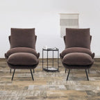 Fauteuil d'appoint Leathaire avec pouf
