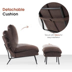 Fauteuil d'appoint Leathaire avec pouf