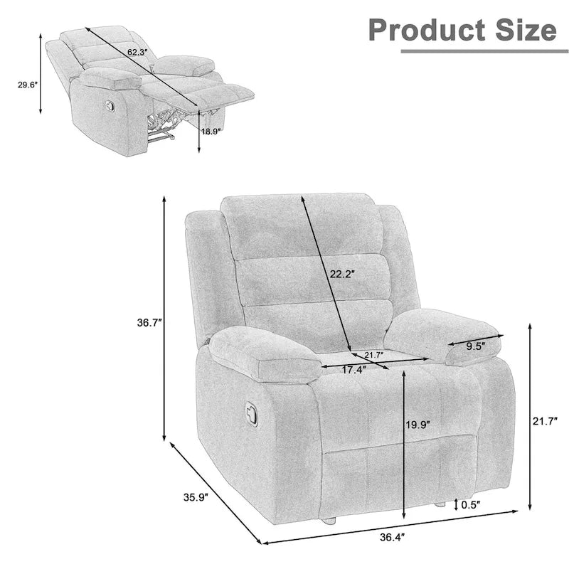 Fauteuil inclinable manuel moderne et réglable