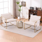Fauteuils suspendus rembourrés avec pochettes latérales, structure métallique