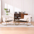 Fauteuils suspendus rembourrés avec pochettes latérales, structure métallique