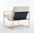 Fauteuils suspendus rembourrés avec pochettes latérales, structure métallique