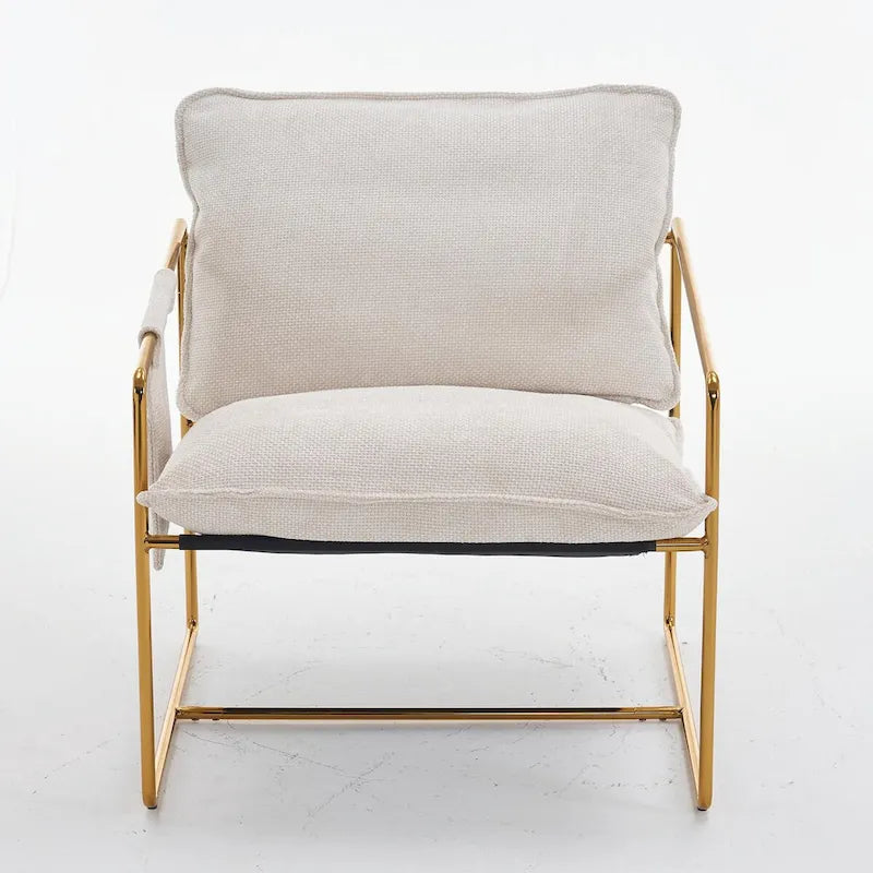 Fauteuils suspendus rembourrés avec pochettes latérales, structure métallique
