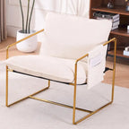Fauteuils suspendus rembourrés avec pochettes latérales, structure métallique