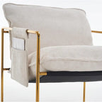 Fauteuils suspendus rembourrés avec pochettes latérales, structure métallique
