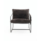 Fauteuils suspendus rembourrés avec pochettes latérales, structure métallique