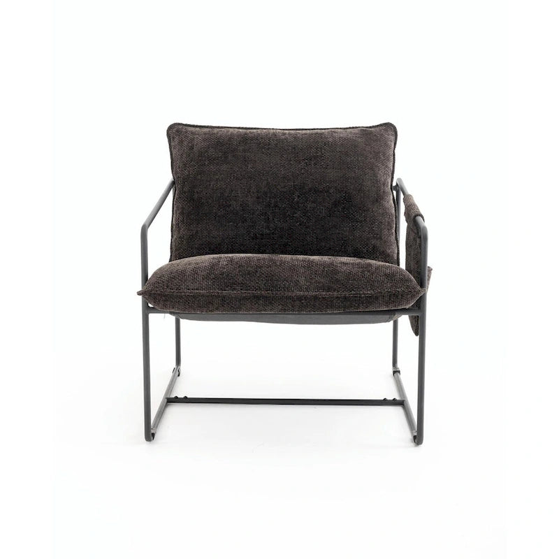 Fauteuils suspendus rembourrés avec pochettes latérales, structure métallique