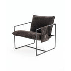 Fauteuils suspendus rembourrés avec pochettes latérales, structure métallique