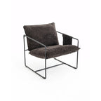 Fauteuils suspendus rembourrés avec pochettes latérales, structure métallique