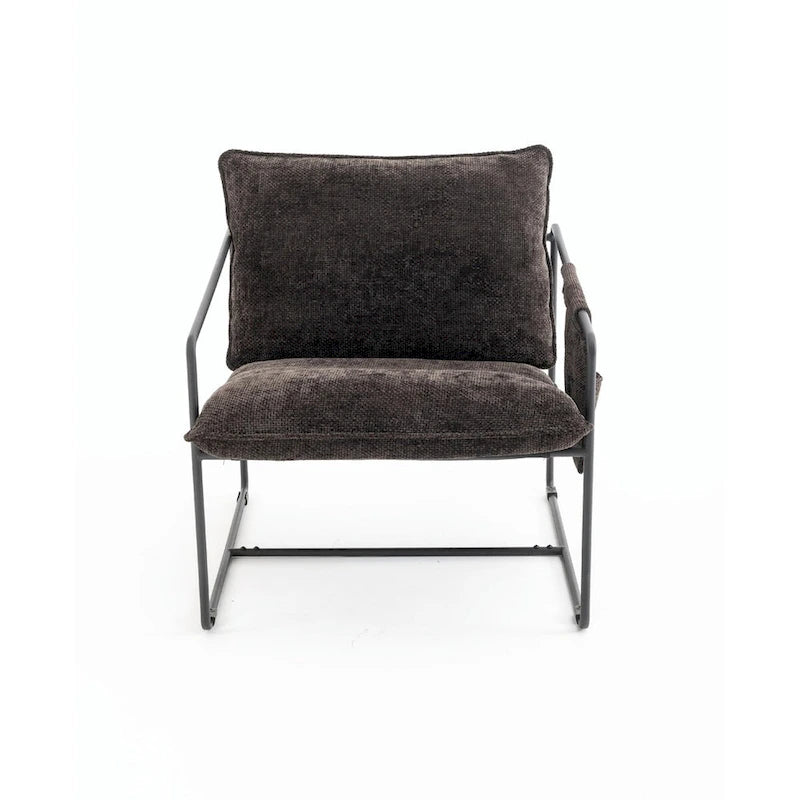 Fauteuils suspendus rembourrés avec pochettes latérales, structure métallique