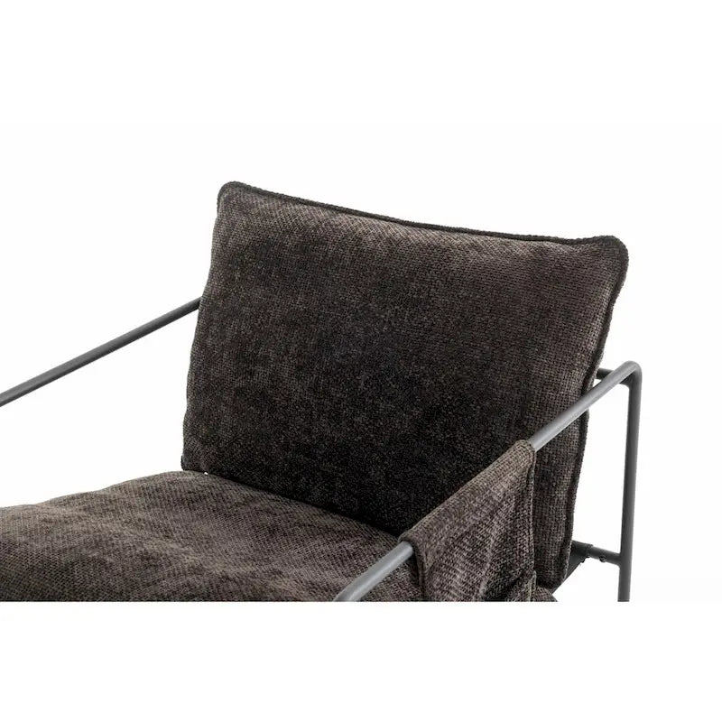 Fauteuils suspendus rembourrés avec pochettes latérales, structure métallique