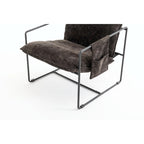 Fauteuils suspendus rembourrés avec pochettes latérales, structure métallique