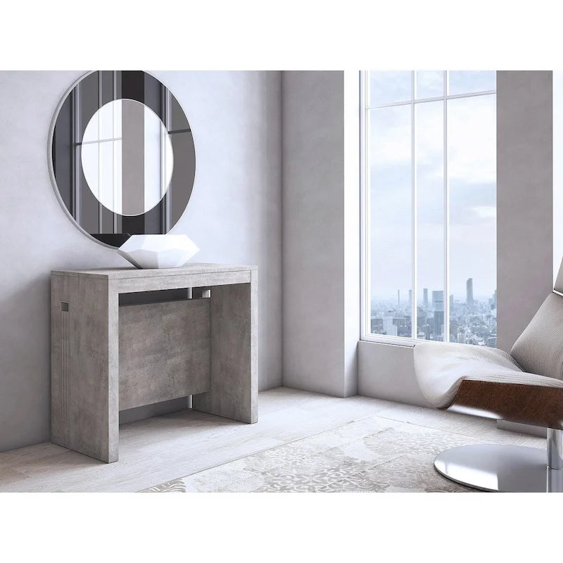 Console extensible moderne Table à manger - 31,5 L x 17,5 P x 30 H ( Ext: 17,5 - 73 L )
