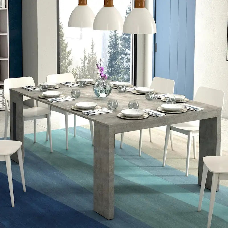 Console extensible moderne Table à manger - 31,5 L x 17,5 P x 30 H ( Ext: 17,5 - 73 L )
