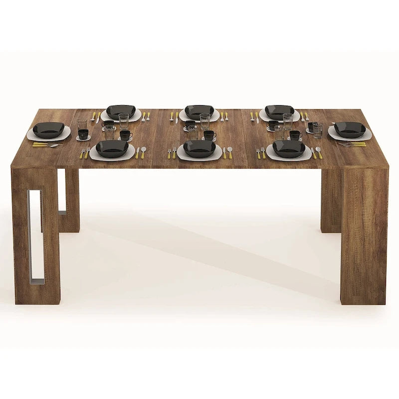 Console extensible moderne Table à manger - 31,5 L x 17,5 P x 30 H ( Ext: 17,5 - 73 L )