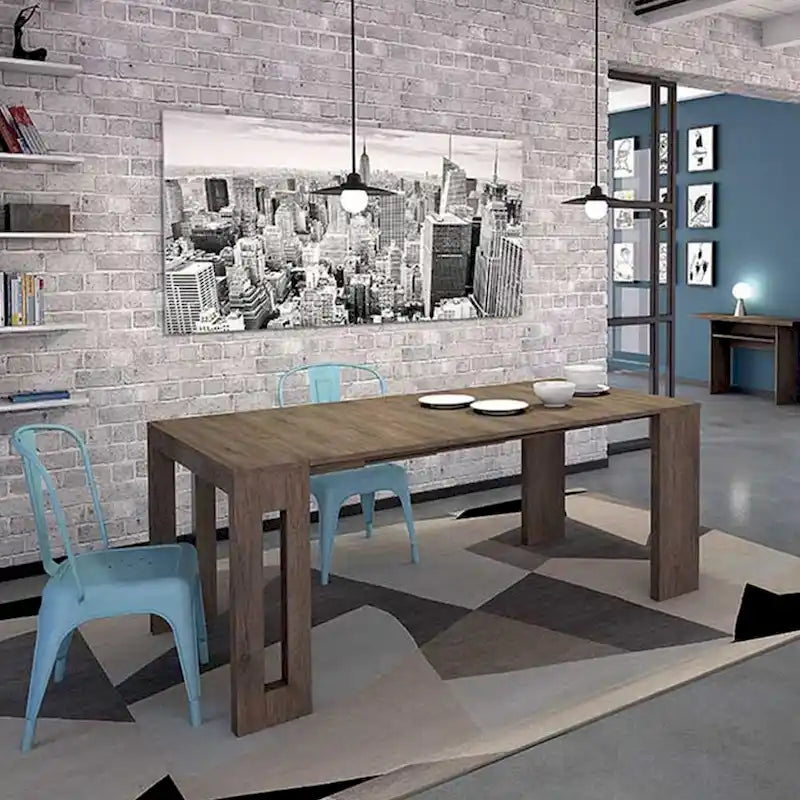 Console extensible moderne Table à manger - 31,5 L x 17,5 P x 30 H ( Ext: 17,5 - 73 L )