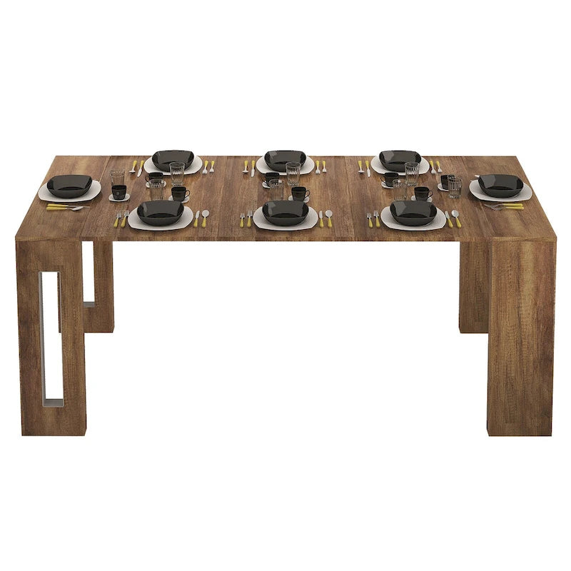 Console extensible moderne Table à manger - 31,5 L x 17,5 P x 30 H ( Ext: 17,5 - 73 L )