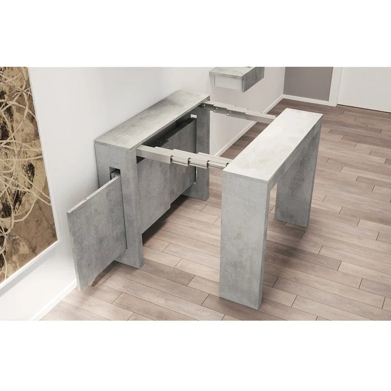 Console extensible moderne Table à manger - 31,5 L x 17,5 P x 30 H ( Ext: 17,5 - 73 L )