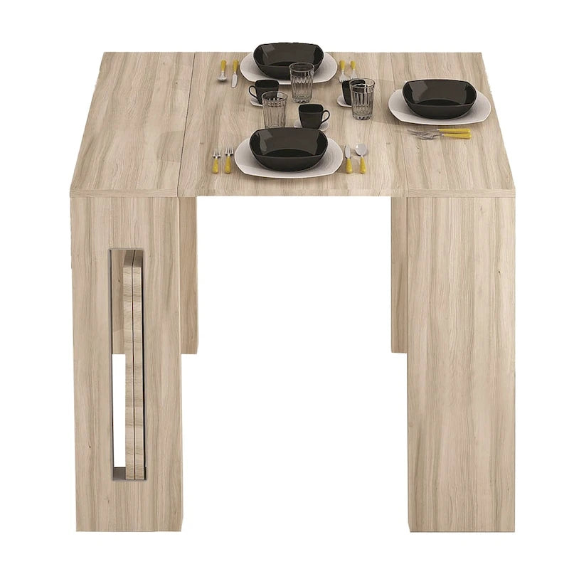 Console extensible moderne Table à manger - 31,5 L x 17,5 P x 30 H ( Ext: 17,5 - 73 L )