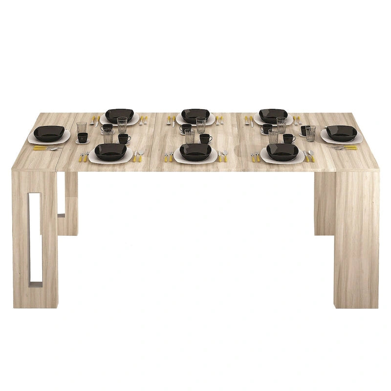 Console extensible moderne Table à manger - 31,5 L x 17,5 P x 30 H ( Ext: 17,5 - 73 L )