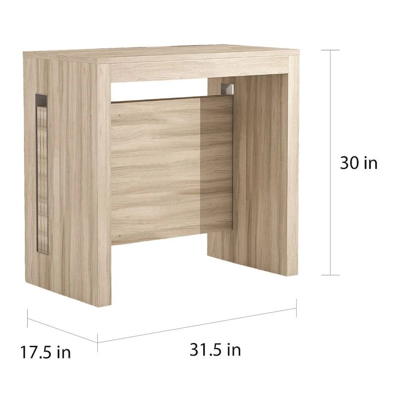 Console extensible moderne Table à manger - 31,5 L x 17,5 P x 30 H ( Ext: 17,5 - 73 L )