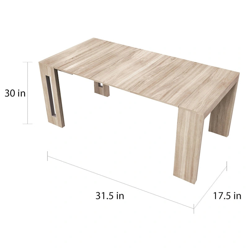 Console extensible moderne Table à manger - 31,5 L x 17,5 P x 30 H ( Ext: 17,5 - 73 L )