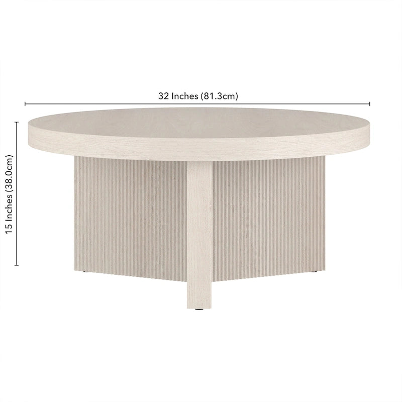 Table basse ronde de 32 pouces de large