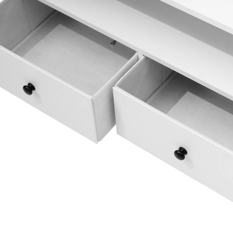 Meuble TV avec rangement multimédia ouvert et lumière LED RGB